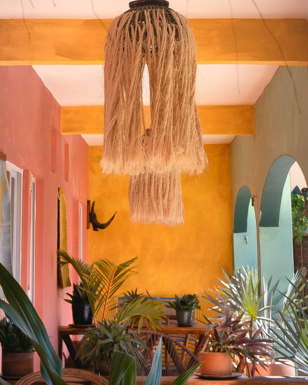 Interior with pendant lighting at Casa Pineapple