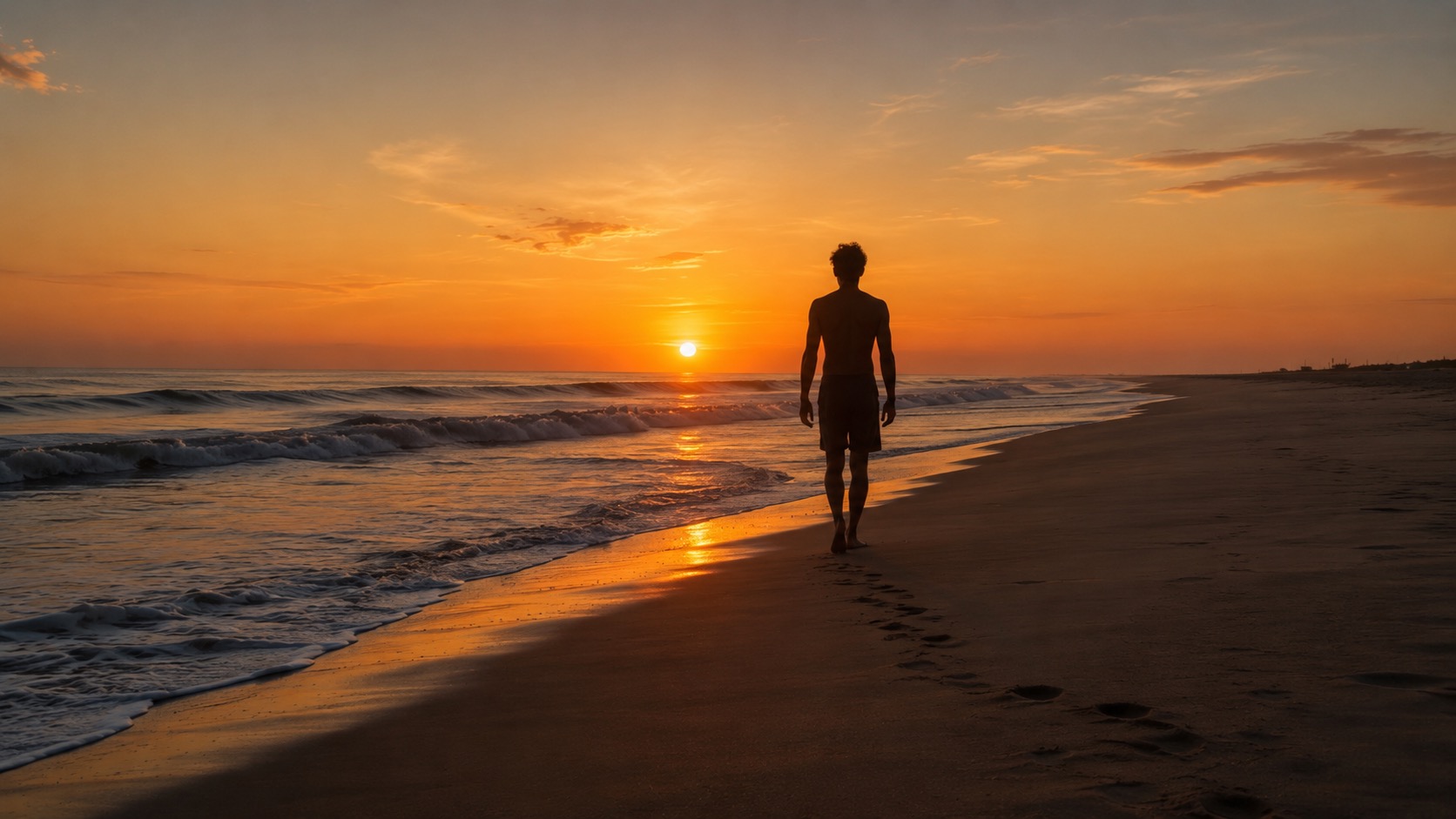 Walking along the beach at sunset in Puerto Escondido